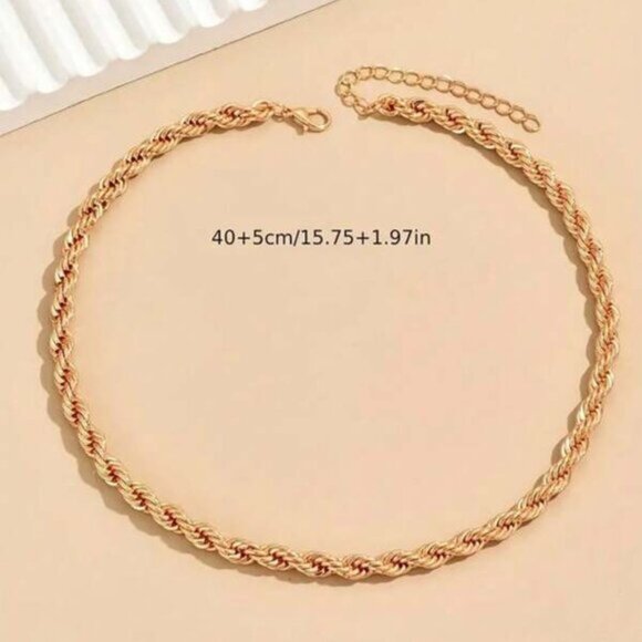 18K Gold Filled Rope Chain Necklace - Picture 4 of 4